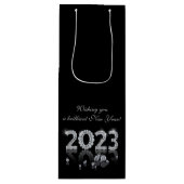 Brilliant Diamonds Luxury New Year 2023 Geschenktüte Für Weinflaschen (Vorderseite)