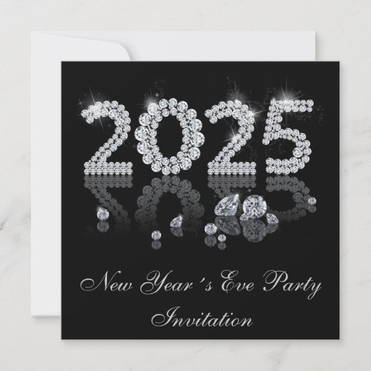 Brilliant Diamonds Luxury New Year 2025 Einladung (Vorderseite)