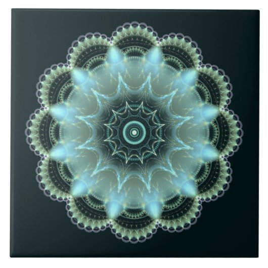 Brilliant Fraktal mandala Fliese (Vorderseite)