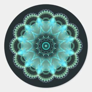 Brilliant Fraktal mandala Runder Aufkleber