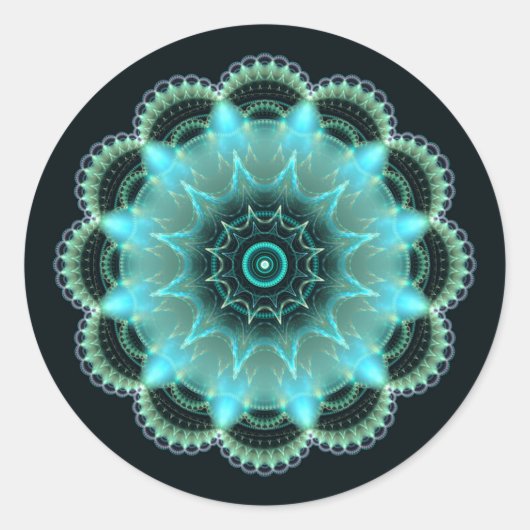 Brilliant Fraktal mandala Runder Aufkleber (Vorderseite)