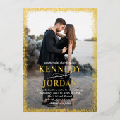 Brilliant Glow FOIL Foto Hochzeit Einladung (Vorderseite)