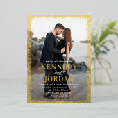 Brilliant Glow FOIL Foto Hochzeit Einladung (Stehend vorne)