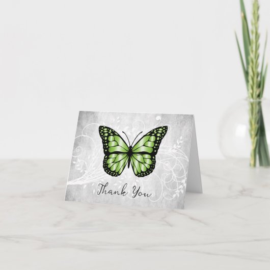Brilliant Green Butterfly Danke Karte (Vorderseite)