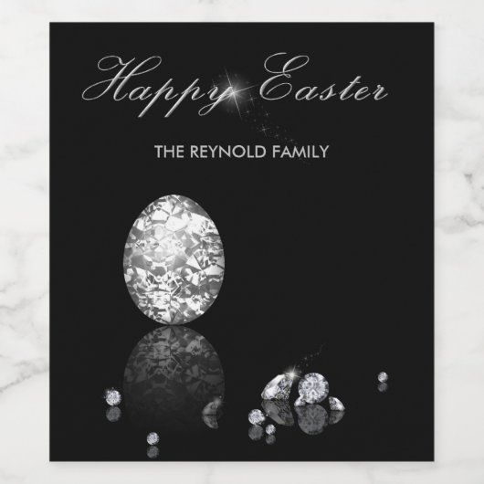 Brilliant Happy Easter Egg Diamonds Weinetikett (Einzelnes Label)