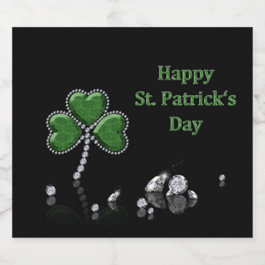 Brilliant Happy St. Patrick's Day Diamonds Bierflaschenetikett (Einzelnes Label)