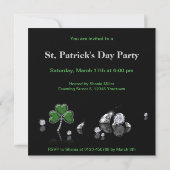 Brilliant Happy St. Patrick's Day Diamonds Einladung (Rückseite)