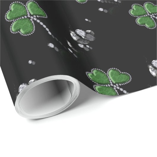 Brilliant Happy St. Patrick's Day Diamonds Geschenkpapier (Rolleneckpunkt)