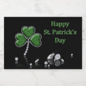 Brilliant Happy St. Patrick's Day Diamonds Lebensmitteletikett (Einzelnes Label)