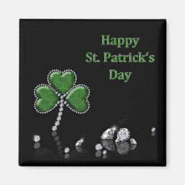Brilliant Happy St. Patrick's Day Diamonds Magnet