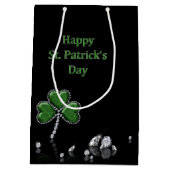 Brilliant Happy St. Patrick's Day Diamonds Mittlere Geschenktüte (Rückseite)