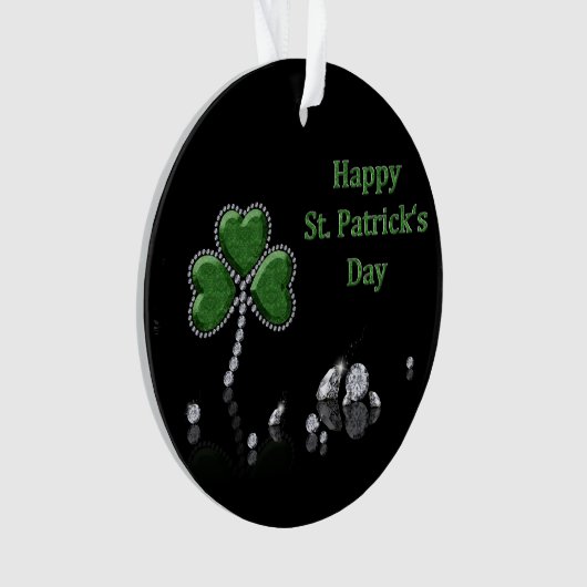 Brilliant Happy St. Patrick's Day Diamonds Ornament (Vorderseite)