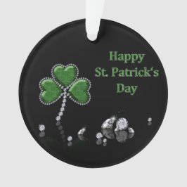 Brilliant Happy St. Patrick's Day Diamonds Ornament