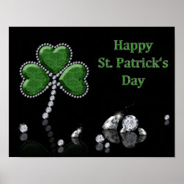 Brilliant Happy St. Patrick's Day Diamonds Poster