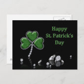 Brilliant Happy St. Patrick's Day Diamonds Postkarte (Vorne/Hinten)