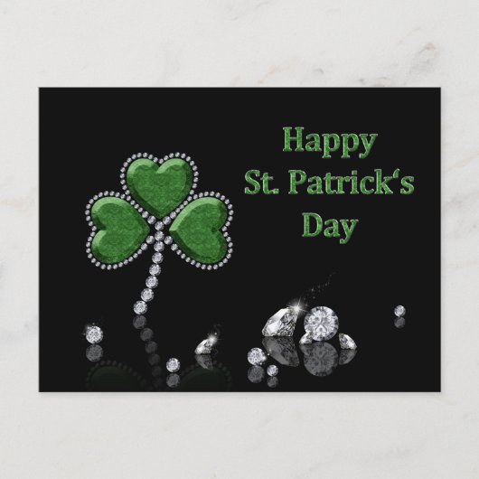 Brilliant Happy St. Patrick's Day Diamonds Postkarte (Vorderseite)