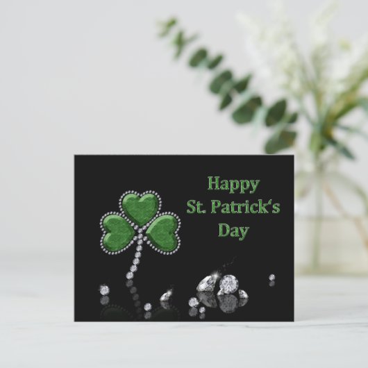 Brilliant Happy St. Patrick's Day Diamonds Postkarte (Stehend Vorderseite)
