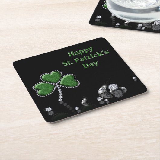 Brilliant Happy St. Patrick's Day Diamonds Rechteckiger Pappuntersetzer (angewinkelt)