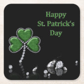 Brilliant Happy St. Patrick's Day Diamonds Rechteckiger Pappuntersetzer (Vorderseite)