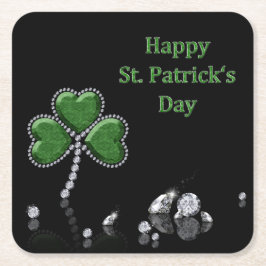 Brilliant Happy St. Patrick's Day Diamonds Rechteckiger Pappuntersetzer