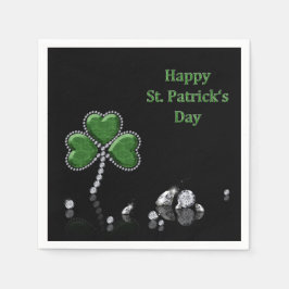 Brilliant Happy St. Patrick's Day Diamonds Serviette