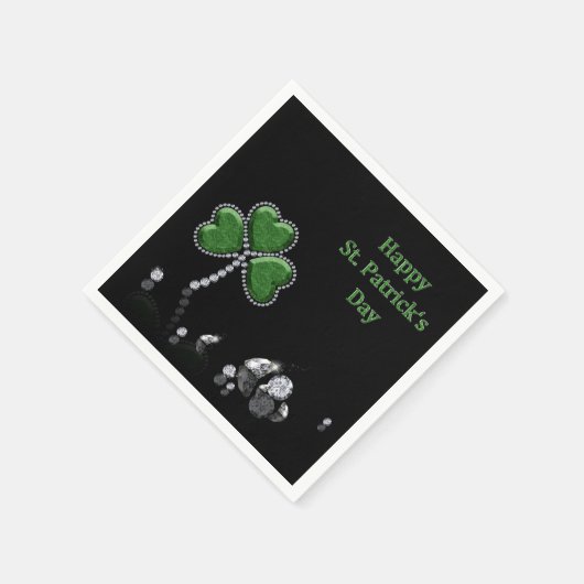 Brilliant Happy St. Patrick's Day Diamonds Serviette (Ecke)