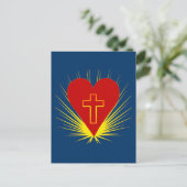 Brilliant Heart with Cross on Tshirts, More Postkarte (Stehend Vorderseite)