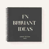 Brilliant Ideenplaner Moderne Custom Dunkelgrau Notizblock (Vorderseite)