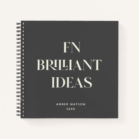 Brilliant Ideenplaner Moderne Custom Dunkelgrau Notizblock (Vorderseite)