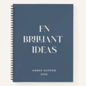 Brilliant Ideenplaner Modernes Design Blau Notizblock (Vorderseite)