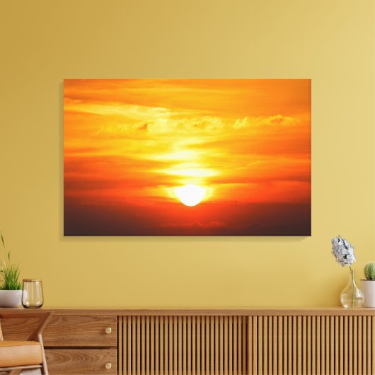 Brilliant Iowa Sonnenaufgang mit leuchtend gelber Leinwanddruck (Insitu (Wohnzimmer))