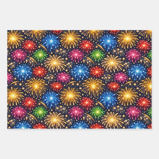 Brilliant Midnight Fireworks Pattern Geschenkpapier Set (Vorderseite 2)