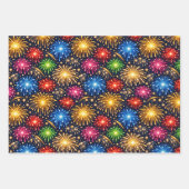 Brilliant Midnight Fireworks Pattern Geschenkpapier Set (Vorderseite)