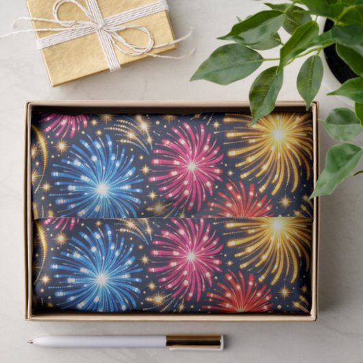 Brilliant Midnight Fireworks Pattern Seidenpapier (Geschenk)