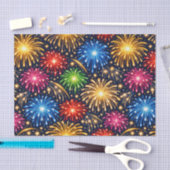 Brilliant Midnight Fireworks Pattern Seidenpapier (Handwerk)