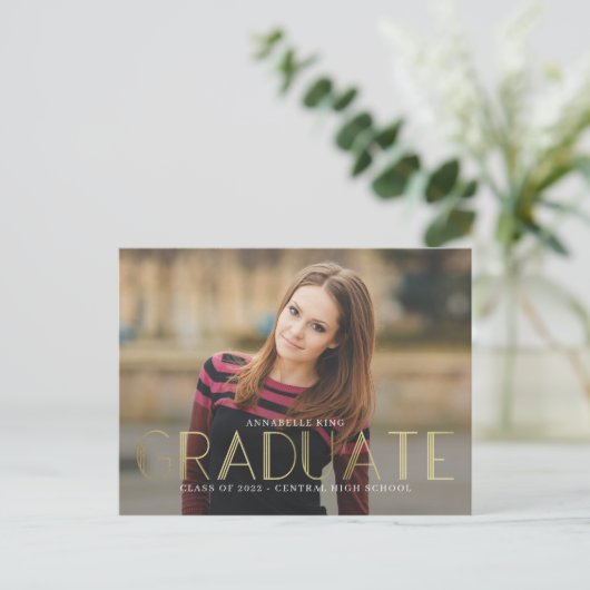 Brilliant Mind Abschluss Ankündigung Postkarte (Stehend Vorderseite)