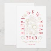 Brilliant New Year Firework Business Greeting Card Feiertagskarte (Vorne/Hinten)