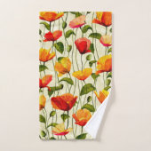 Brilliant Poppies Badhandtuch Set (Handtuch)