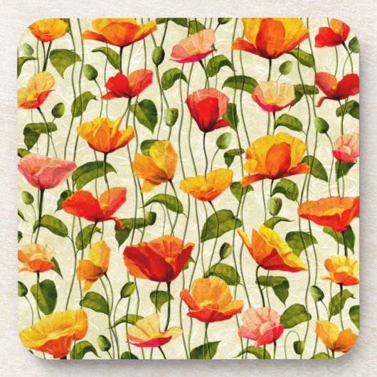 Brilliant Poppies Getränkeuntersetzer (Vorderseite)