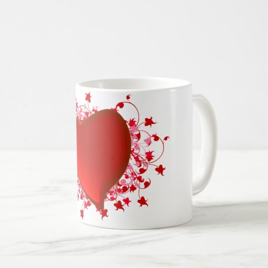 Brilliant Red Heart Kaffeetasse (VorderseiteRechts)
