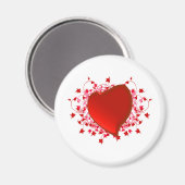 Brilliant Red Heart Magnet (Vorderseite/Rückseite)