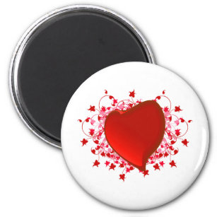 Brilliant Red Heart Magnet