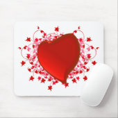 Brilliant Red Heart Mousepad (Mit Mouse)