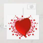 Brilliant Red Heart Postkarte (Vorne/Hinten)