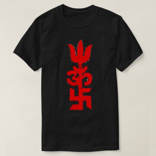 Brilliant Red Hindu Symbol zur Darstellung von Pow T-Shirt (Design vorne)