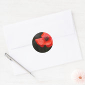 Brilliant Red Poppy Runder Aufkleber (Umschlag)