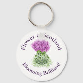 Brilliant Scottish Thistle blühend Schlüsselanhänger (Vorderseite)