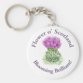 Brilliant Scottish Thistle blühend Schlüsselanhänger (Vorne)