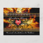 Brilliant Sunset Thru die Wolken Save the Date Ankündigungspostkarte (Rückseite)