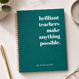 Brilliant Teacher Moderne Trendy Stilvoll Grün Notizblock